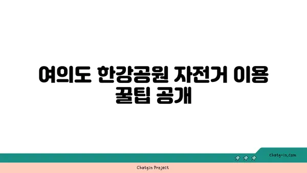 여의도 한강공원 자전거 대여: 주차, 가격, 결재 방법 총망라 가이드