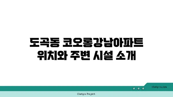 도곡동 코오롱강남아파트 즉시 입주 가능