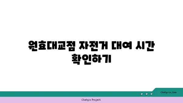 여의도 한강공원 원효대교점 자전거 대여소: 위치와 가격 정보