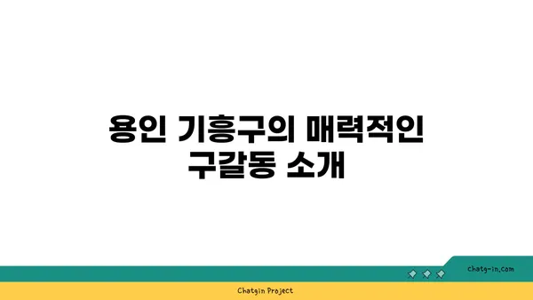 강남 근교 더블 역세권 아파트! 용인 기흥구 구갈동
