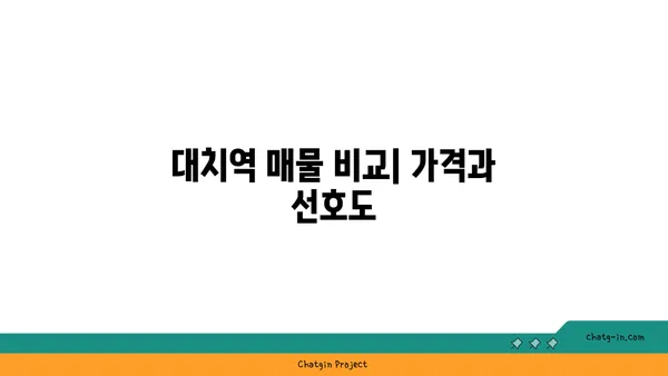 대치역 인근 아파트 매물 공유, 완벽한 주소를 선택하세요