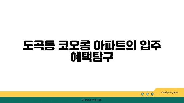 도곡동 코오롱 강남 아파트, 양재역세권 즉시 입주 가능