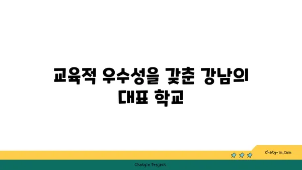 학교 통학의 편리성과 교육적 우수성이 조화, 강남 학교 인근 아파트