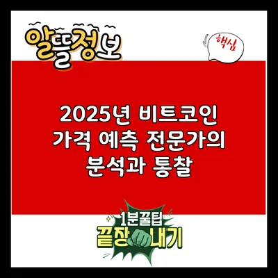 2025년 비트코인 가격 예측: 전문가의 분석과 통찰