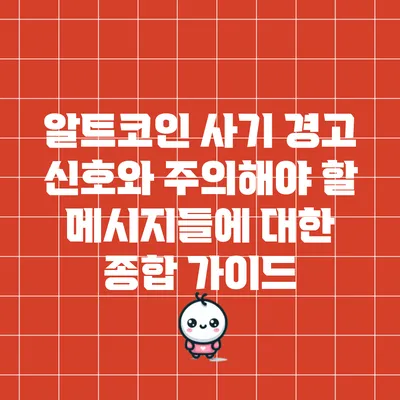 알트코인 사기 경고 신호와 주의해야 할 메시지들에 대한 종합 가이드