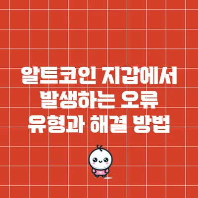 알트코인 지갑에서 발생하는 오류 유형과 해결 방법