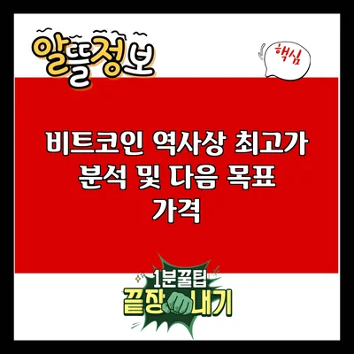 비트코인 역사상 최고가 분석 및 다음 목표 가격