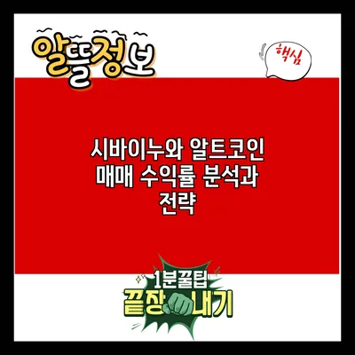 시바이누와 알트코인 매매 수익률 분석과 전략