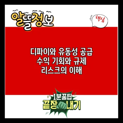 디파이와 유동성 공급: 수익 기회와 규제 리스크의 이해