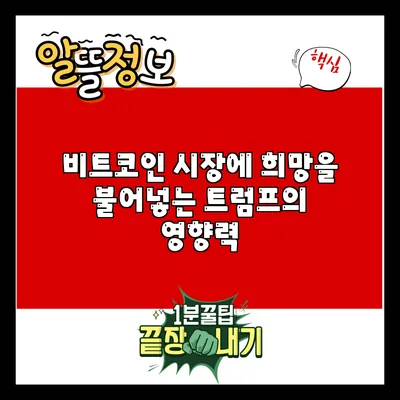 비트코인 시장에 희망을 불어넣는 트럼프의 영향력