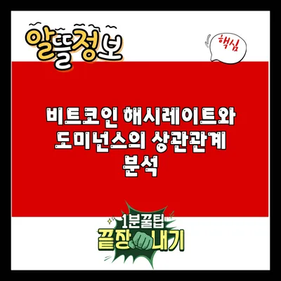 비트코인 해시레이트와 도미넌스의 상관관계 분석