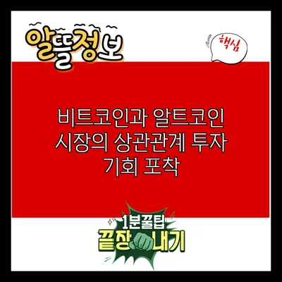 비트코인과 알트코인 시장의 상관관계: 투자 기회 포착